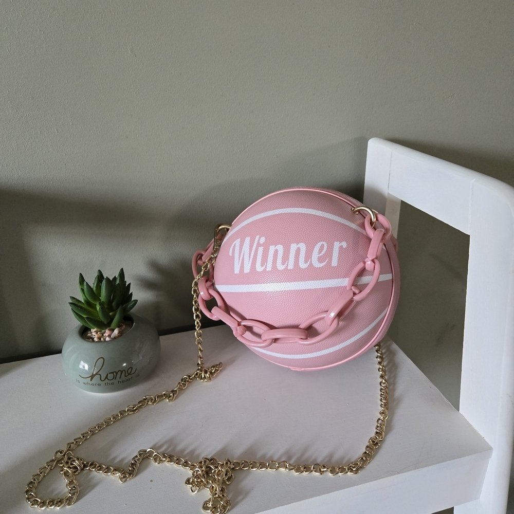 Pink Basketball-Shaped Women's Bag - Picture 1 of 9